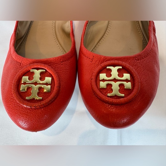 Tory Burch Allie Ballet Flats | Samba Orange / Coral Red - Picture 3 of 14